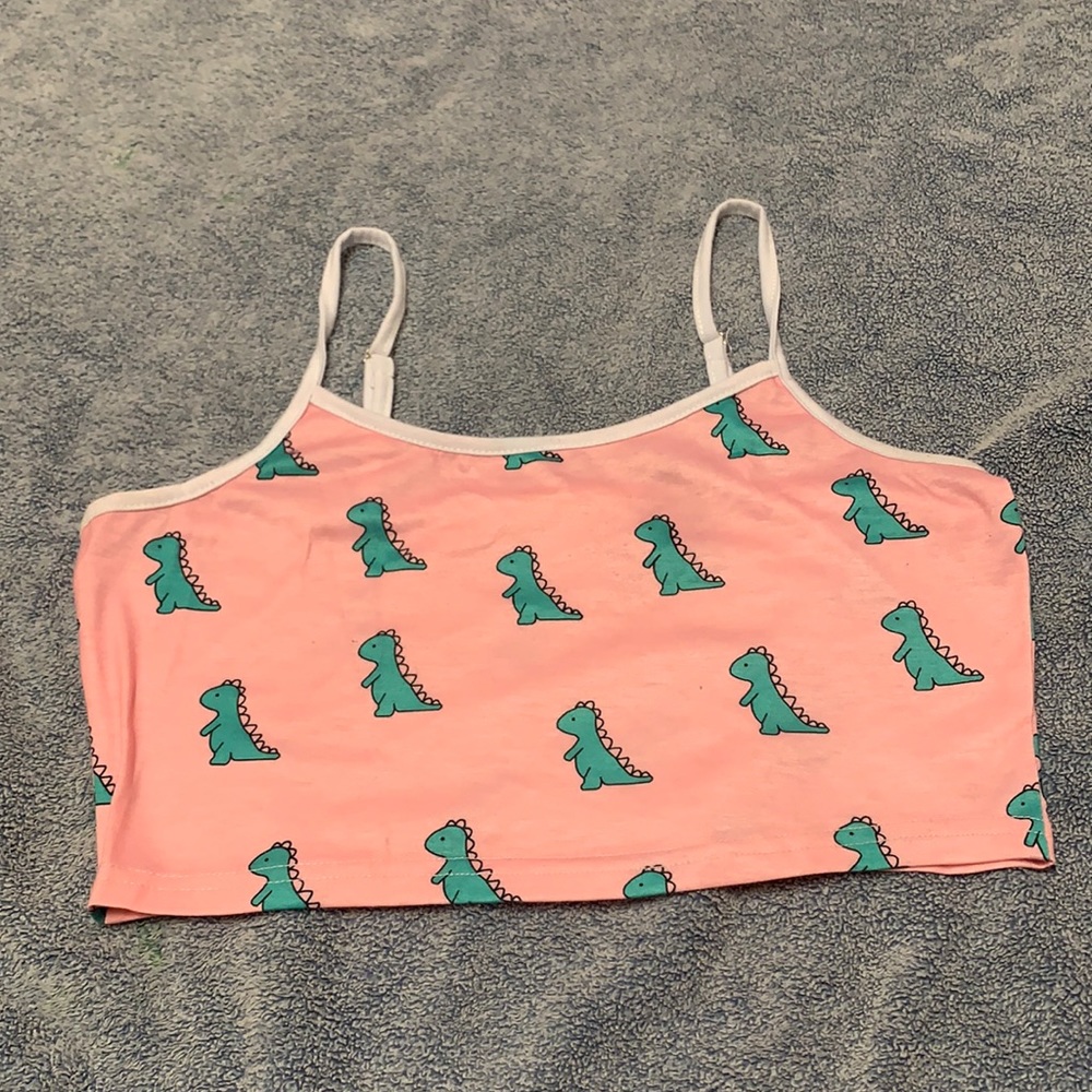 Pink dinosaur crop top